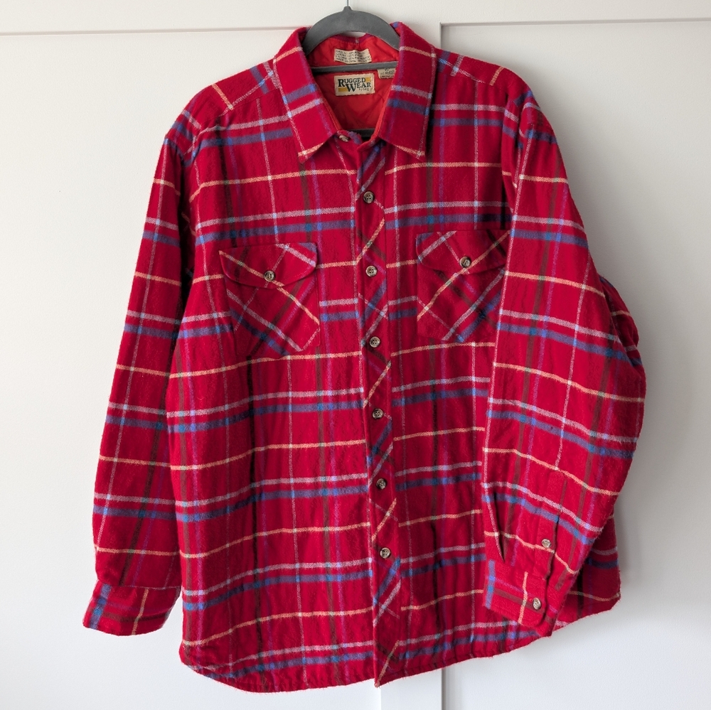 RUGGED WEAR Vintage Lined Flannel Shirt/Jacket‎ Size XL